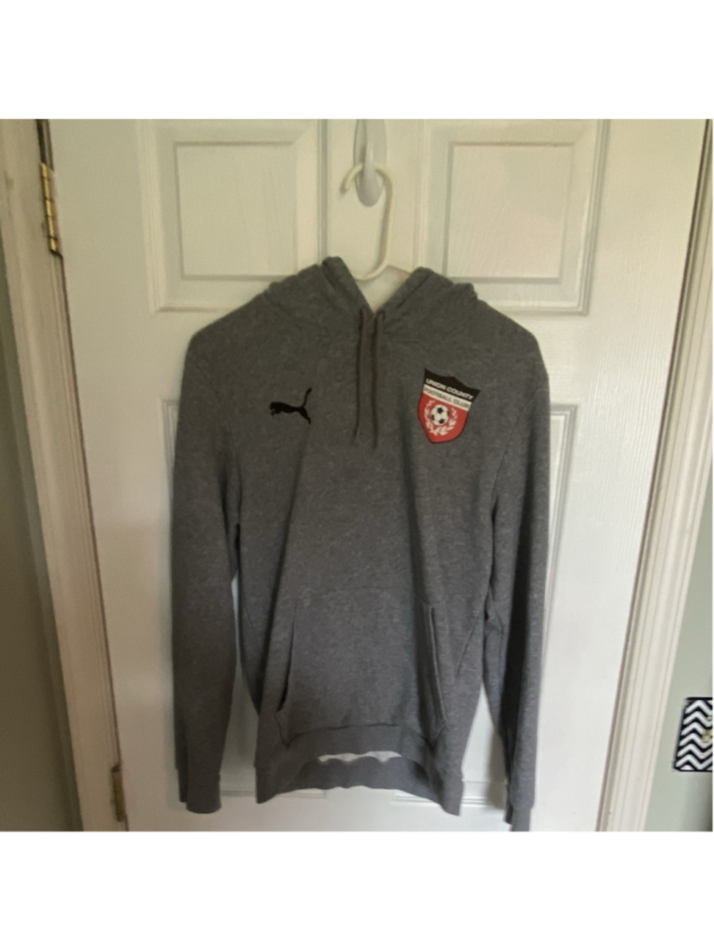 PUMA Union County Football Club Soccer Hoodie Gray Pullover Sweatshirt Size S - Picture 2 of 7